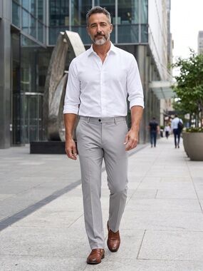 NWT New Perry Ellis Light Gray Slim Pants In Alloy Size 38 x 30